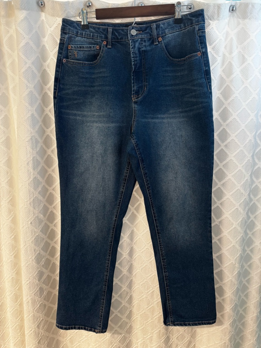 Frye high-rise straight-leg jeans.
